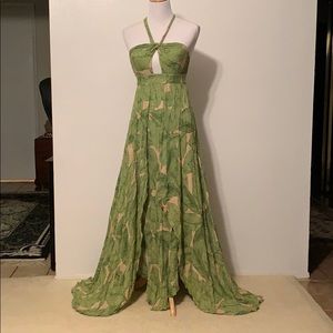 Green leaf Kimchi Blue dress